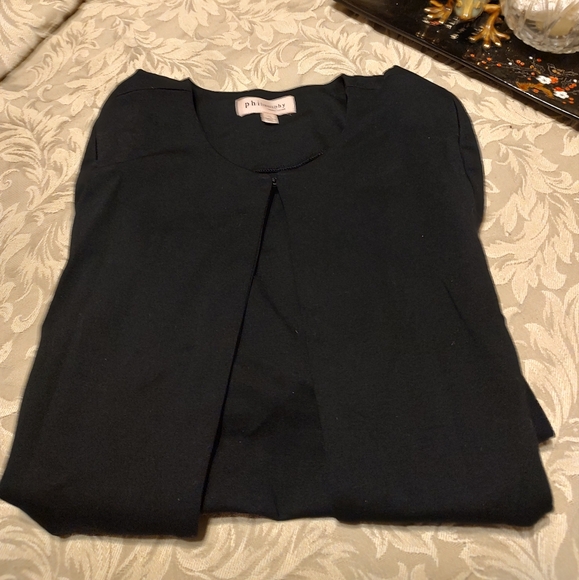 🖤 High Quality Sophisticated Black Long Sleeve Crop Cardigan Jacket - L - Picture 13 of 16